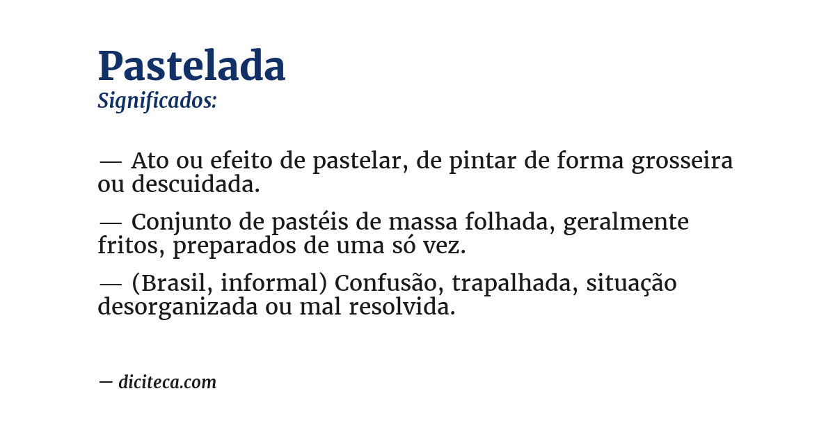 Significado de pastelada