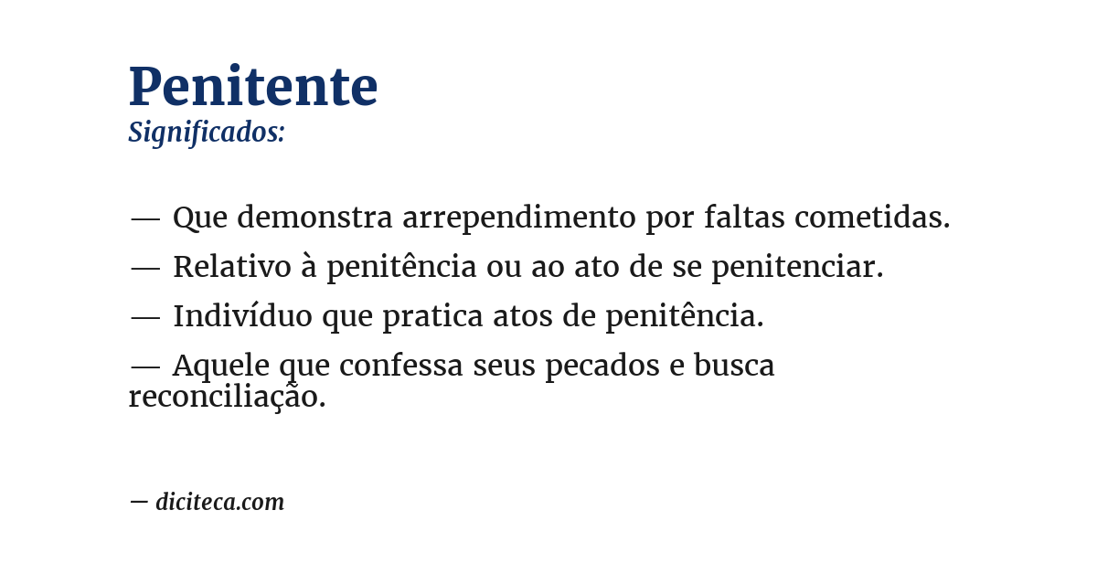 Significado de penitente