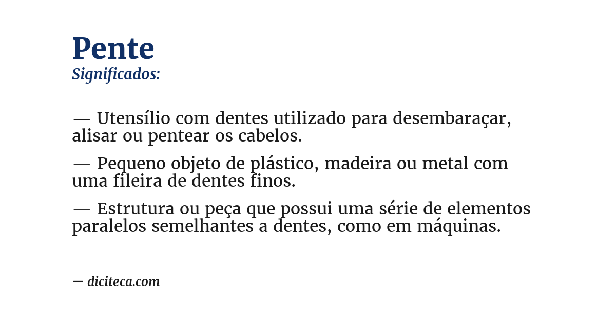 Significado de pente