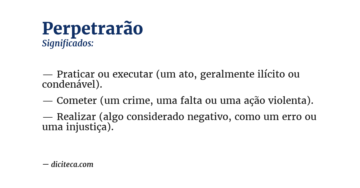 Significado de perpetrarão
