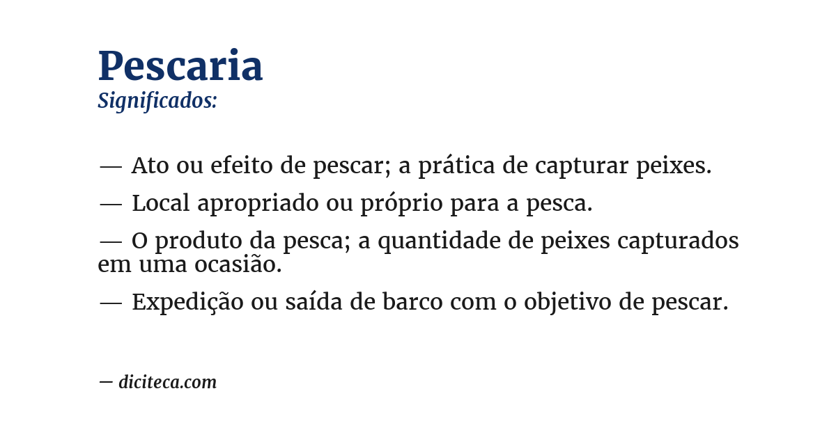 Significado de pescaria