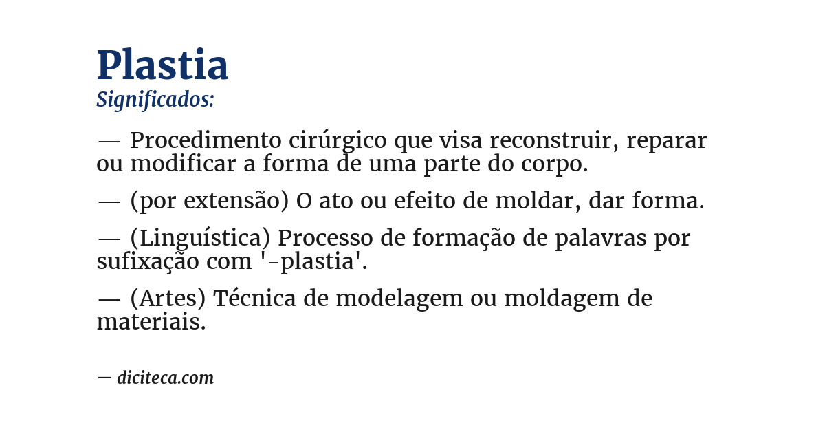 Significado de plastia