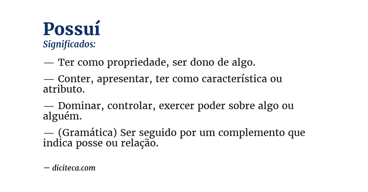 Significado de possuí
