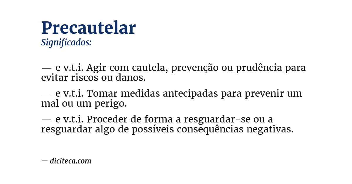 Significado de precautelar