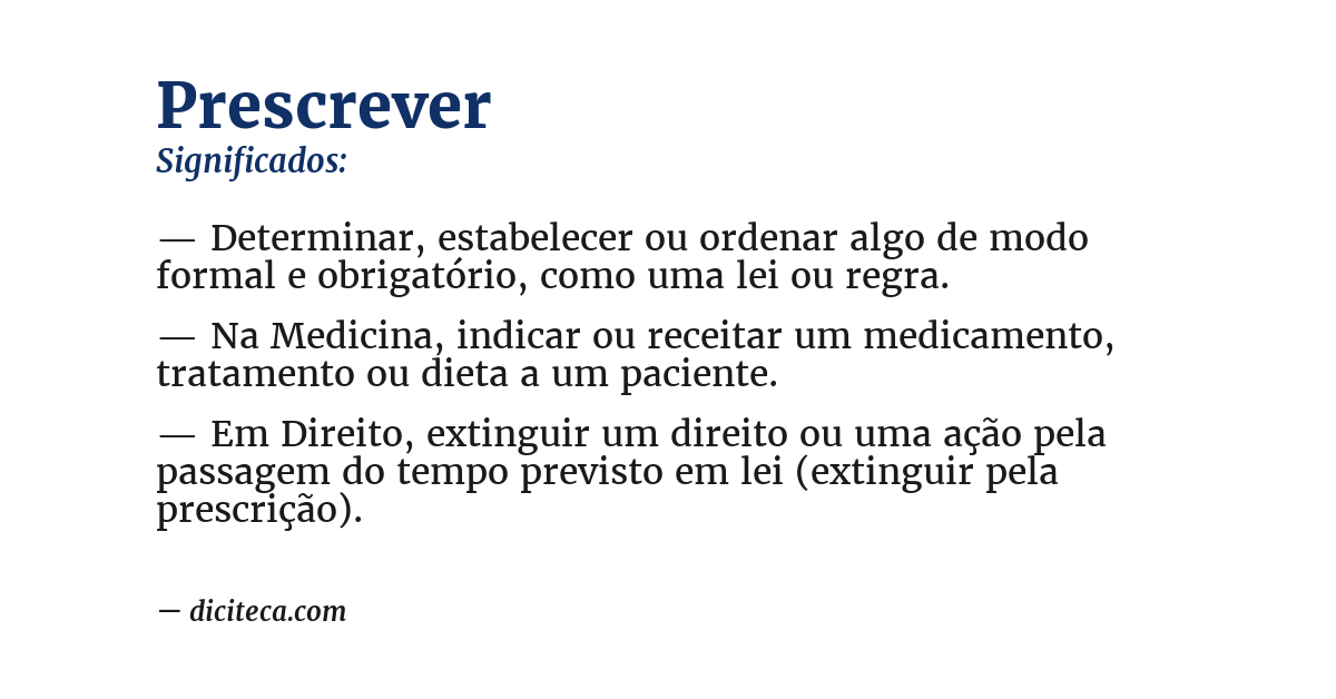 Significado de prescrever