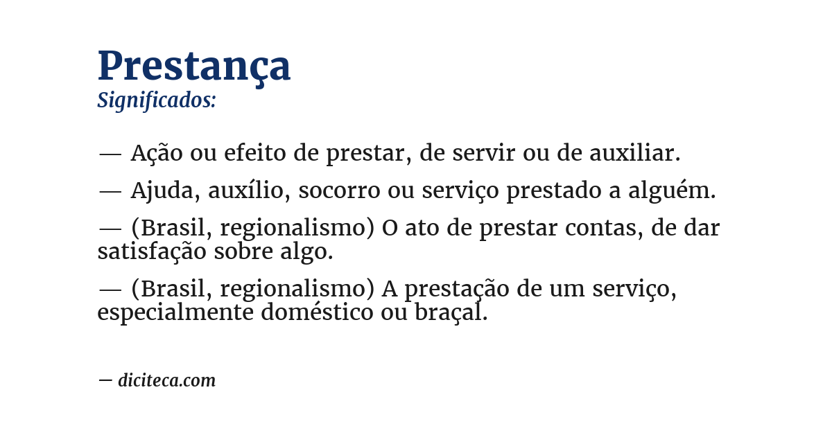 Significado de prestança