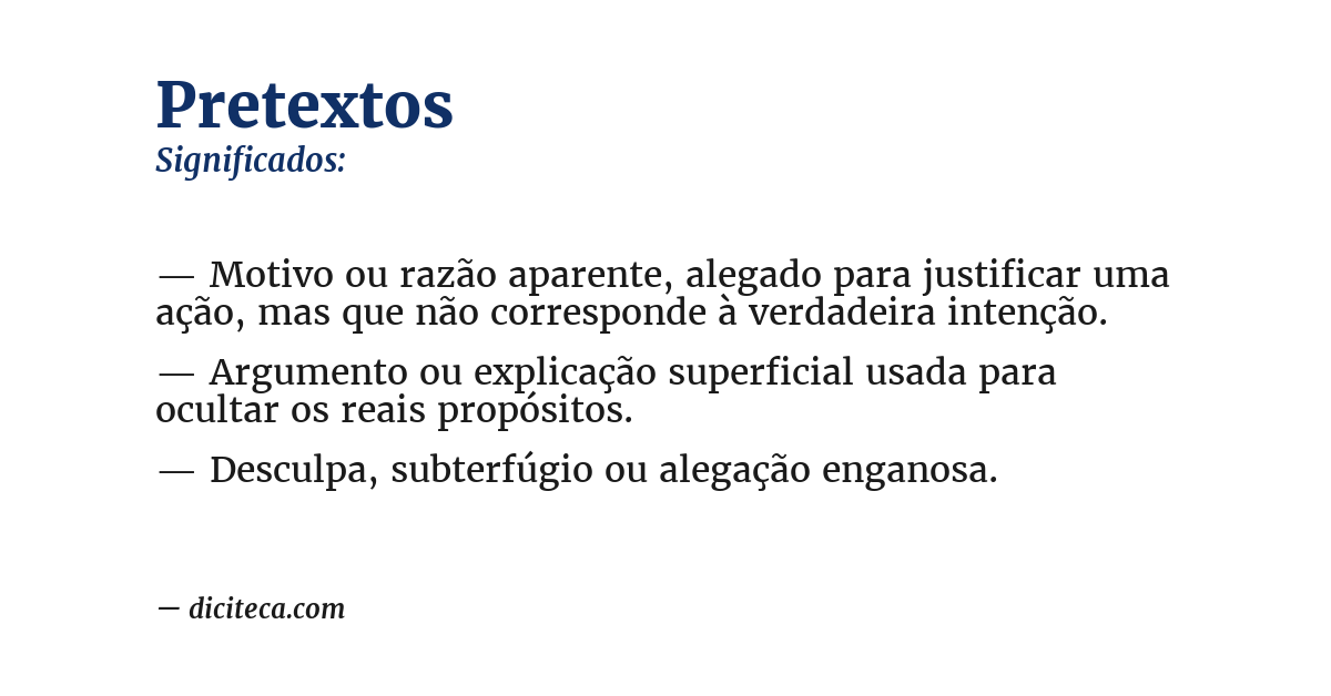 Significado de pretextos
