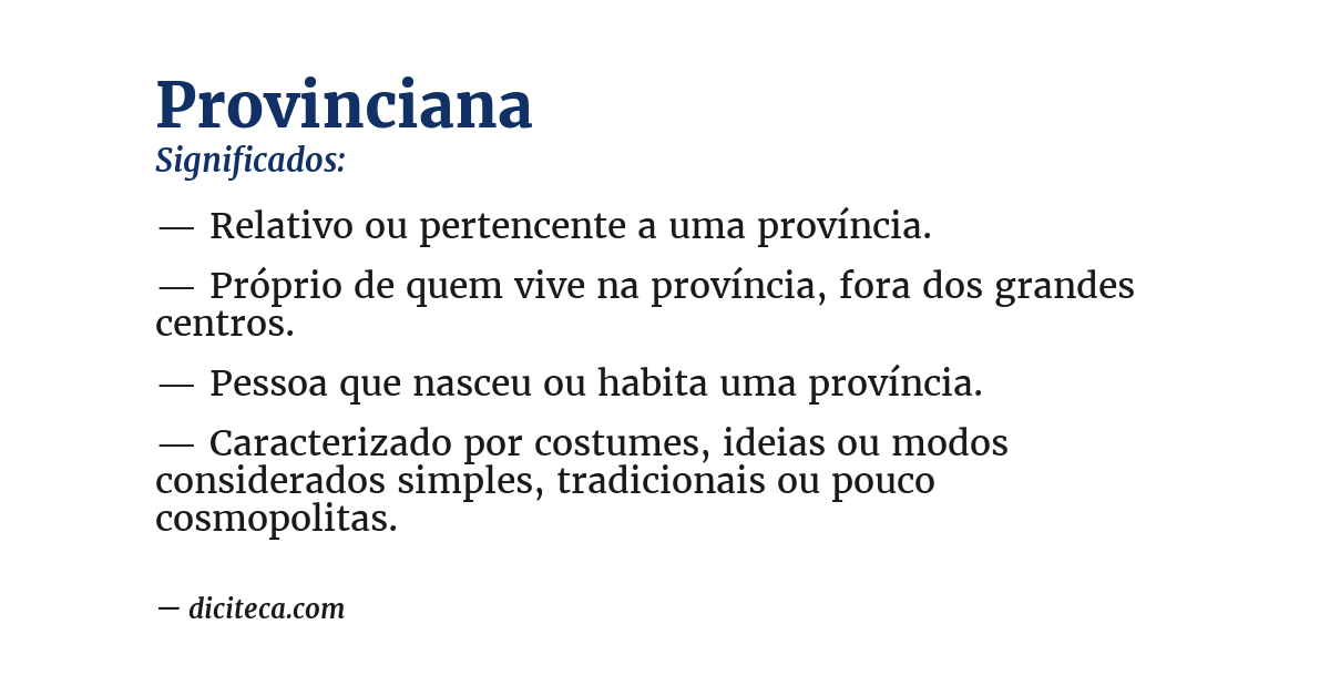 Significado de provinciana