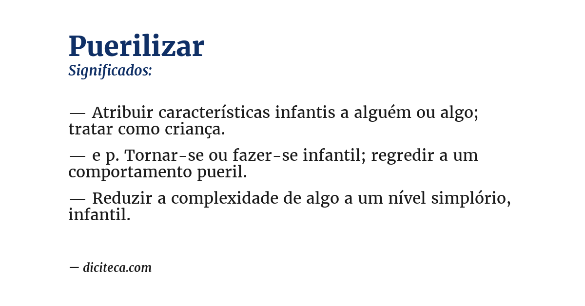 Significado de puerilizar