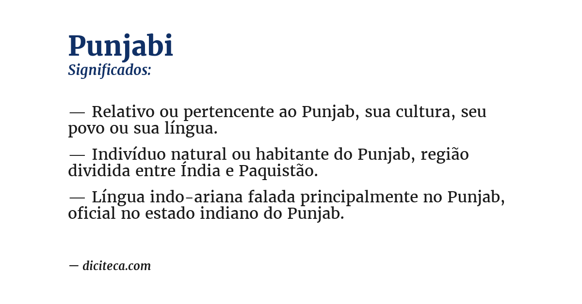 Significado de punjabi