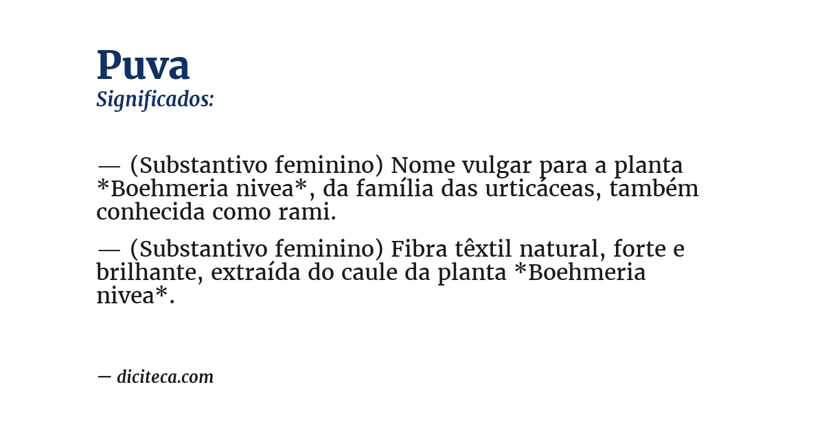 Significado de puva