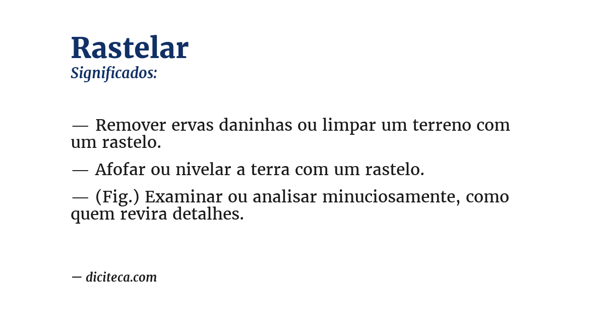 Significado de rastelar