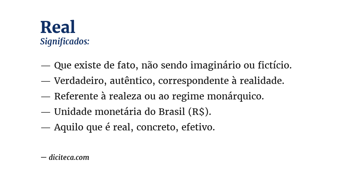 Significado de real