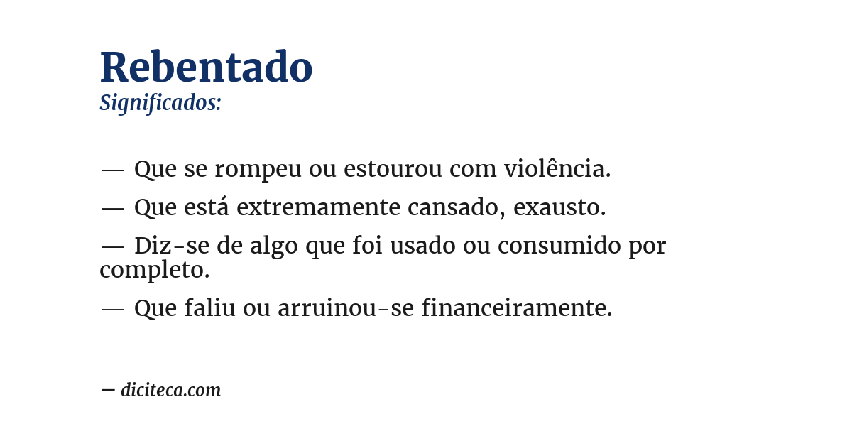 Significado de rebentado