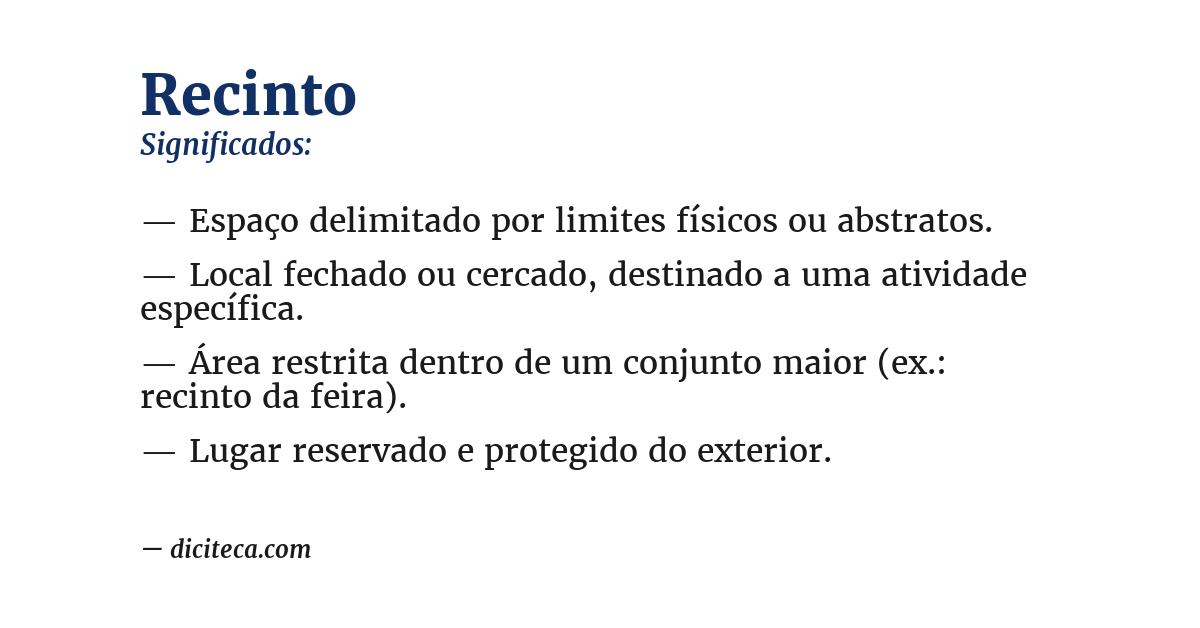 Significado de recinto