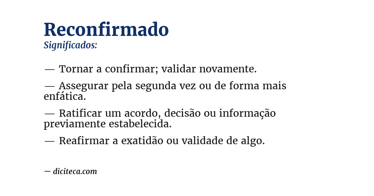Significado de reconfirmado