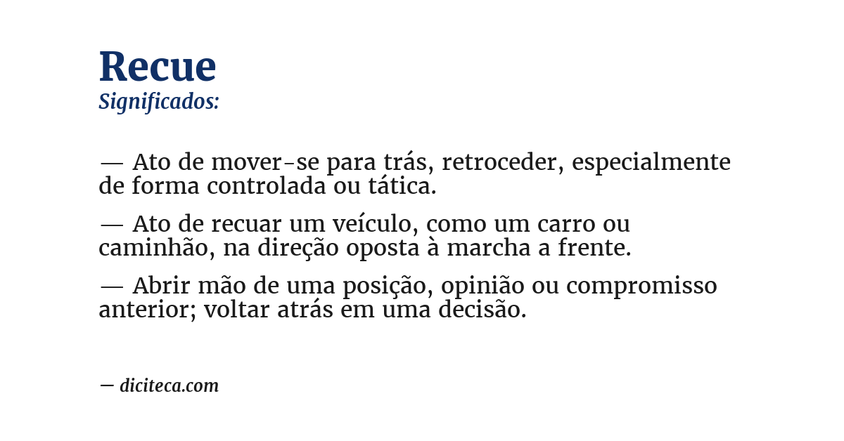 Significado de recue