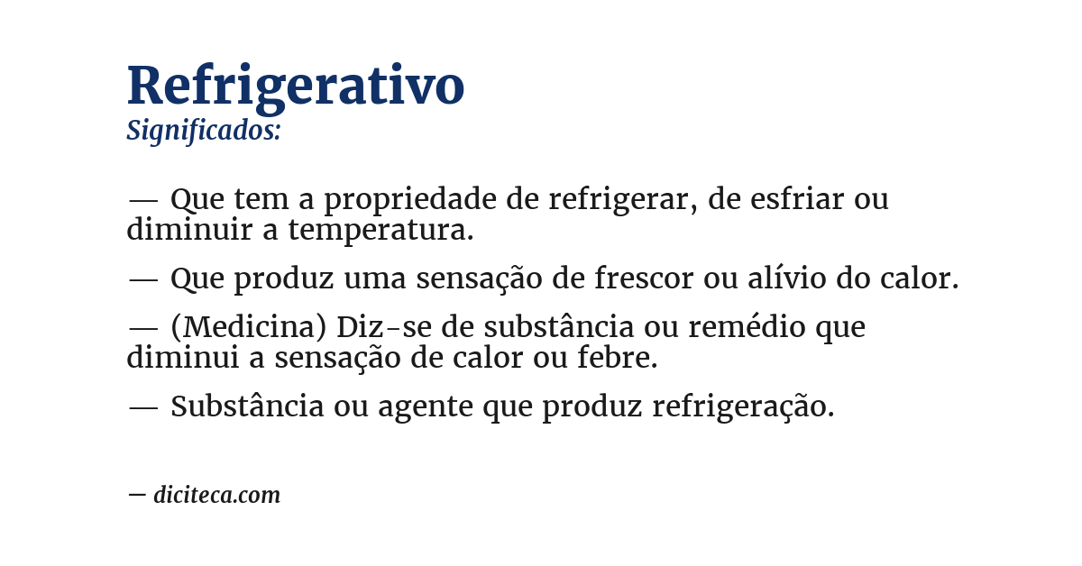 Significado de refrigerativo