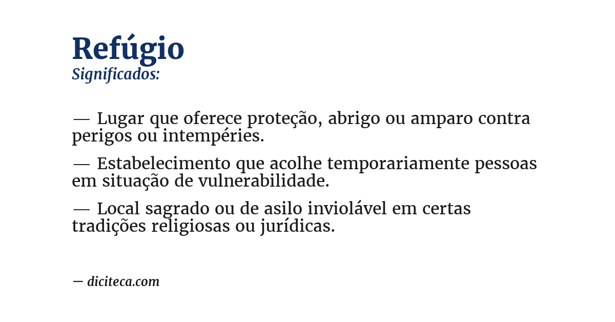 Significado de refúgio