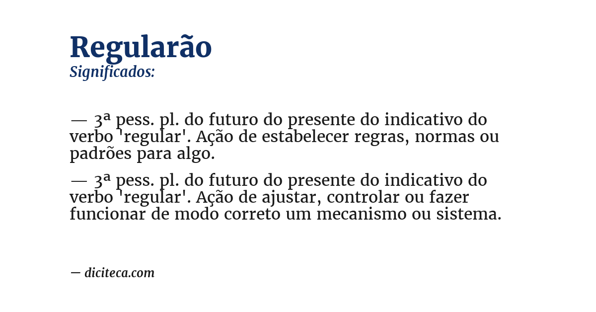 Significado de regularão