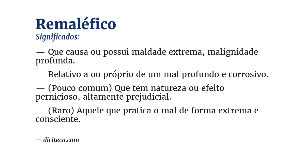 Significado de remaléfico