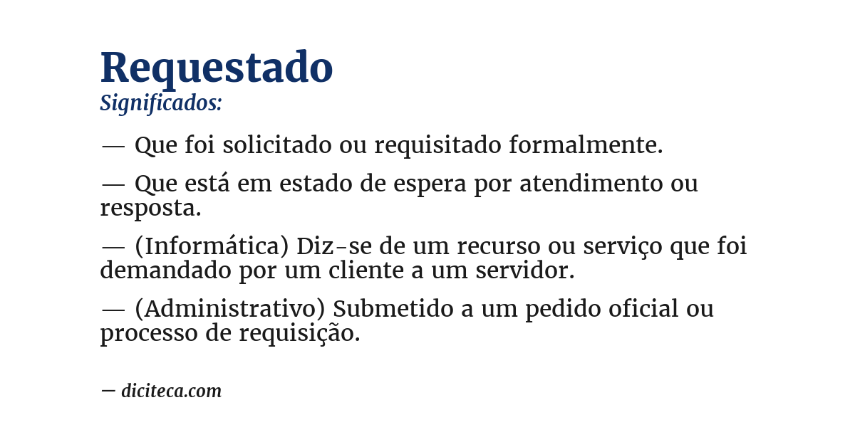 Significado de requestado