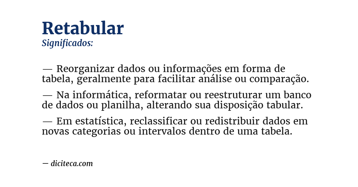 Significado de retabular