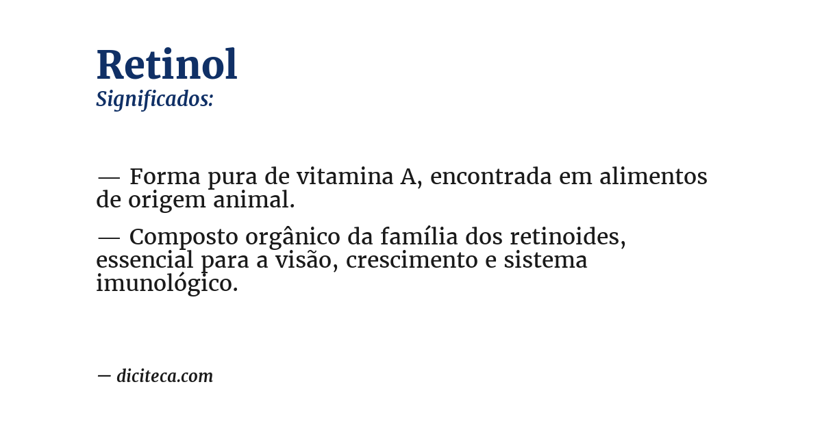 Significado de retinol
