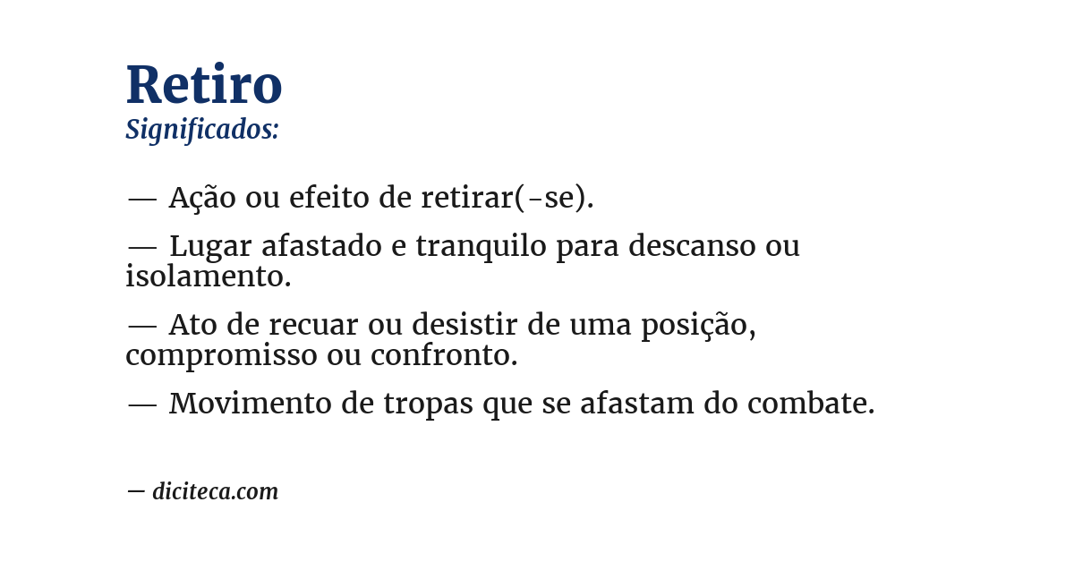 Significado de retiro