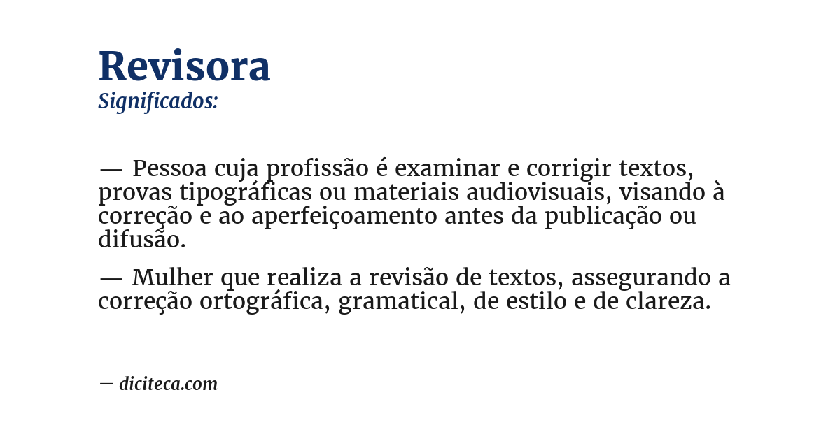 Significado de revisora