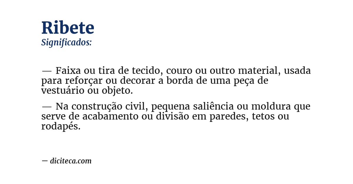 Significado de ribete