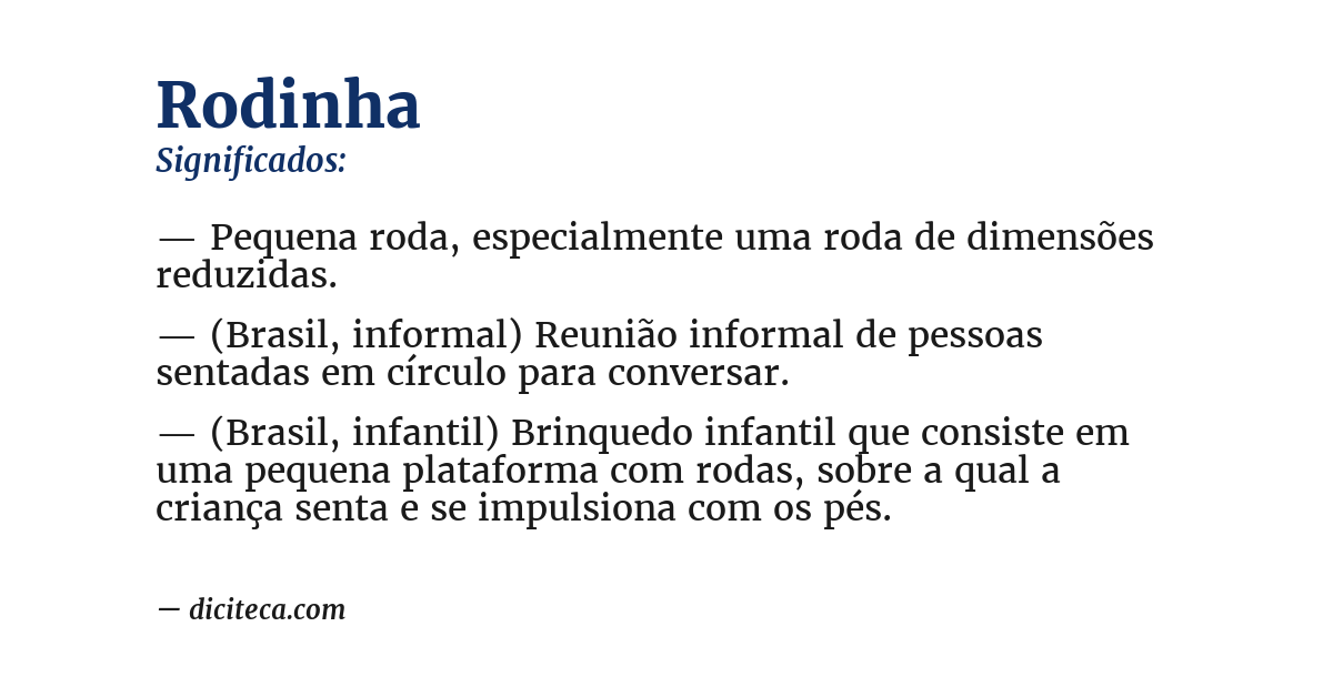 Significado de rodinha