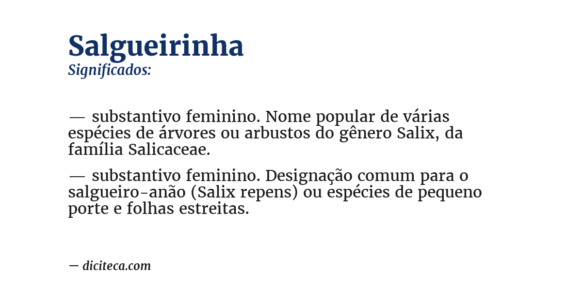 Significado de salgueirinha