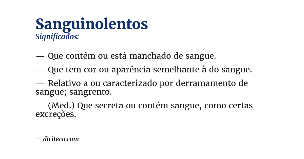 Significado de sanguinolentos