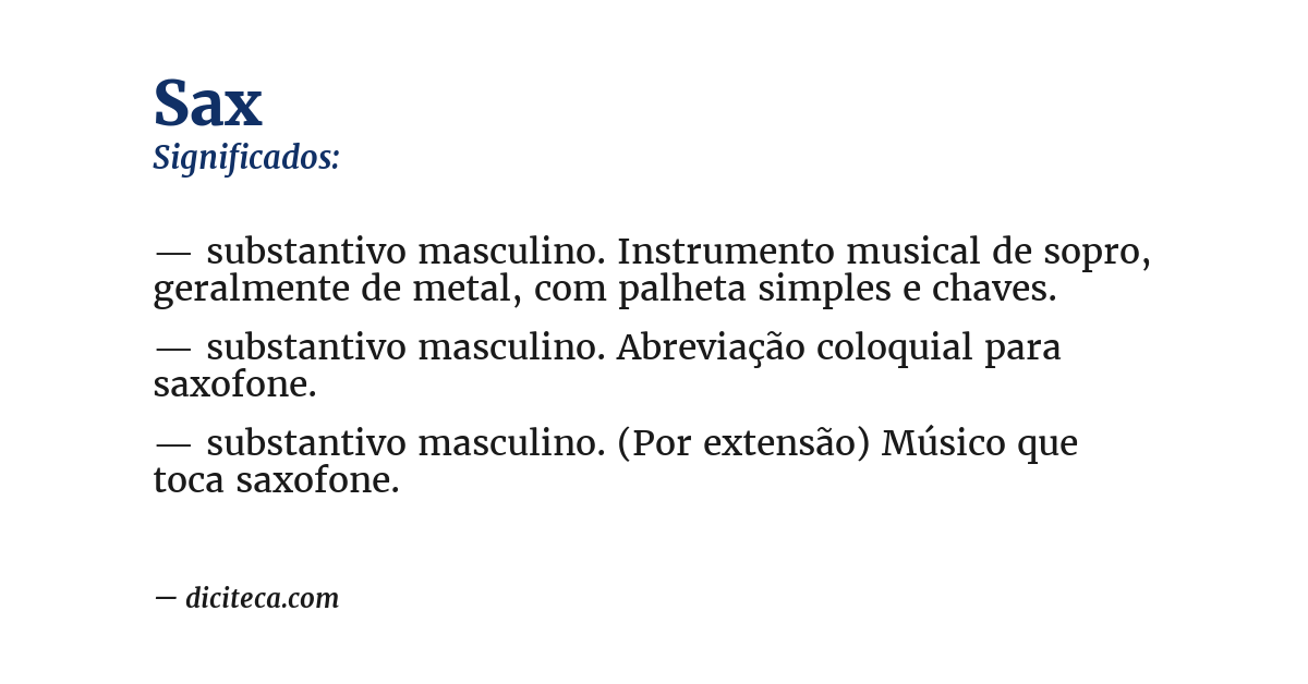 Significado de sax