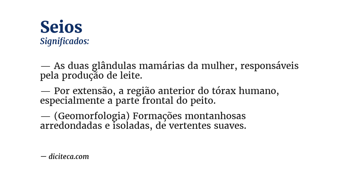 Significado de seios