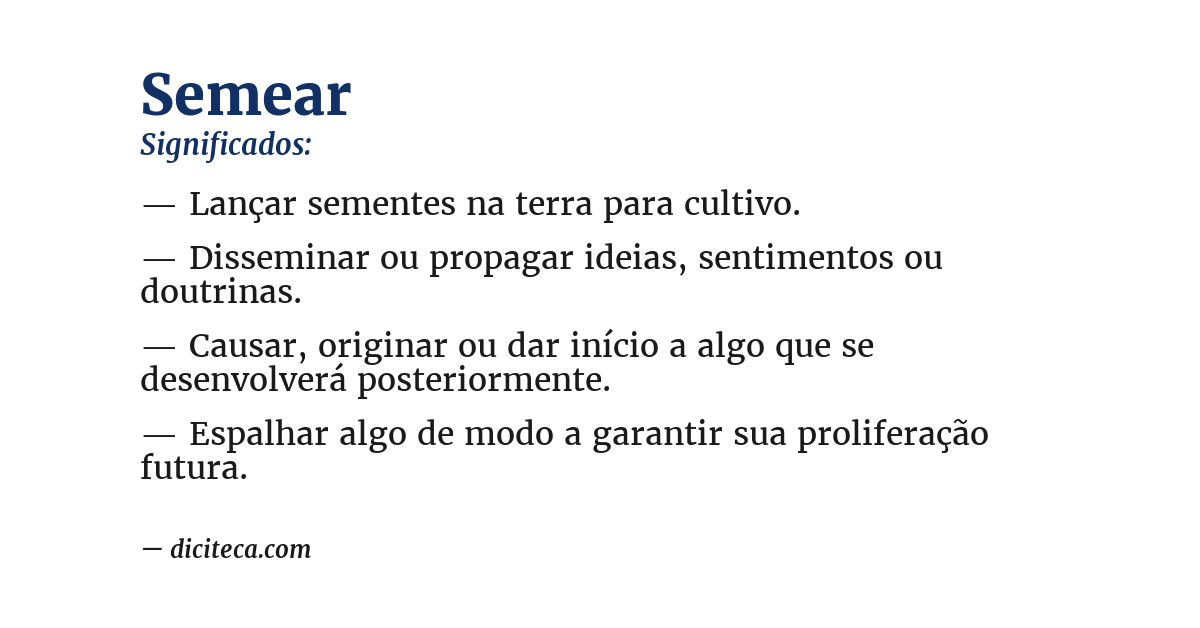 Significado de semear