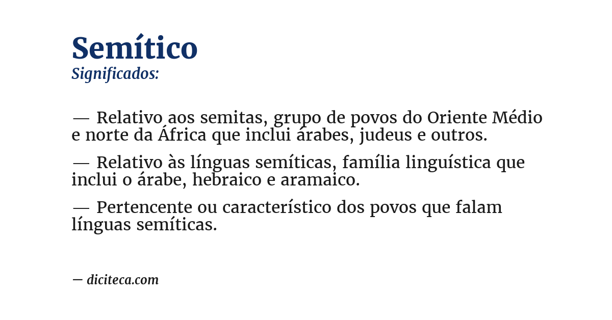 Significado de semítico