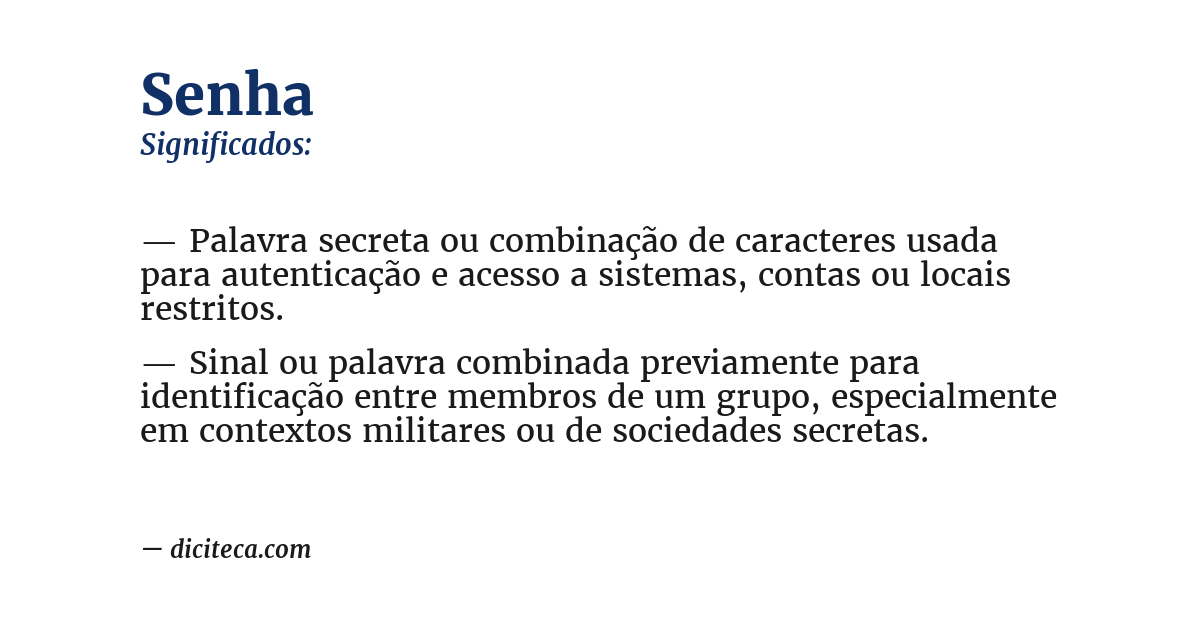 Significado de senha