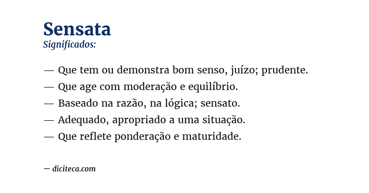 Significado de sensata