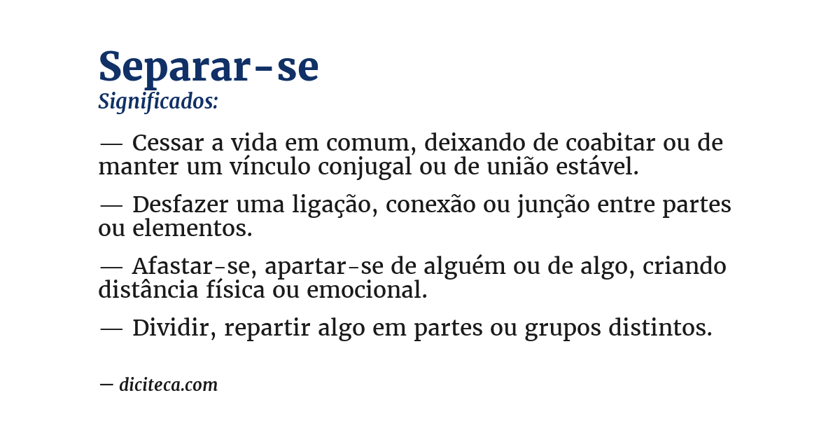 Significado de separar-se