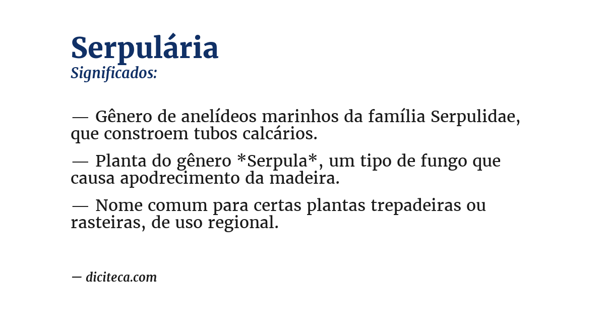 Significado de serpulária