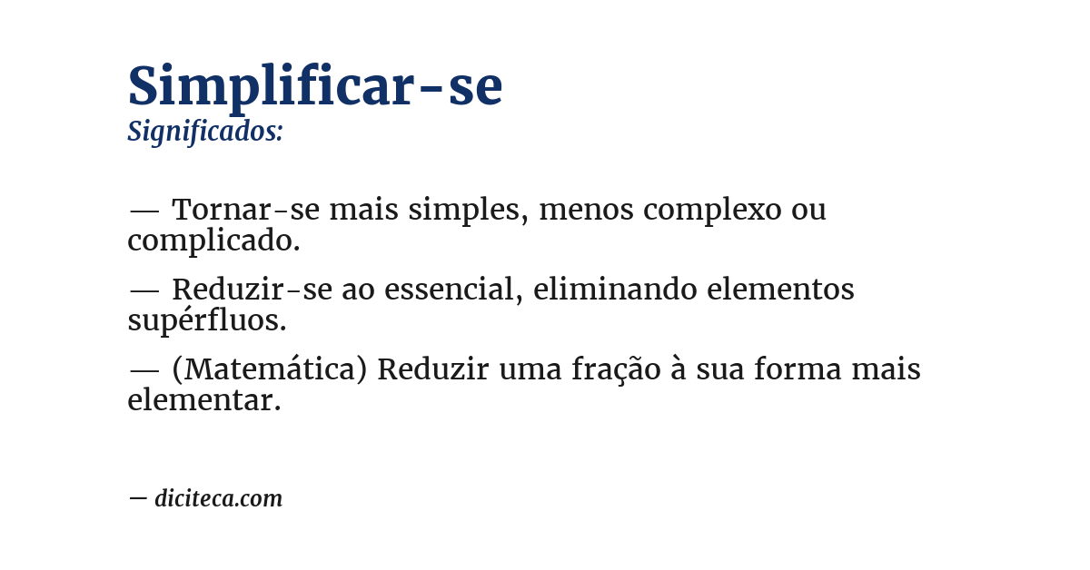 Significado de simplificar-se
