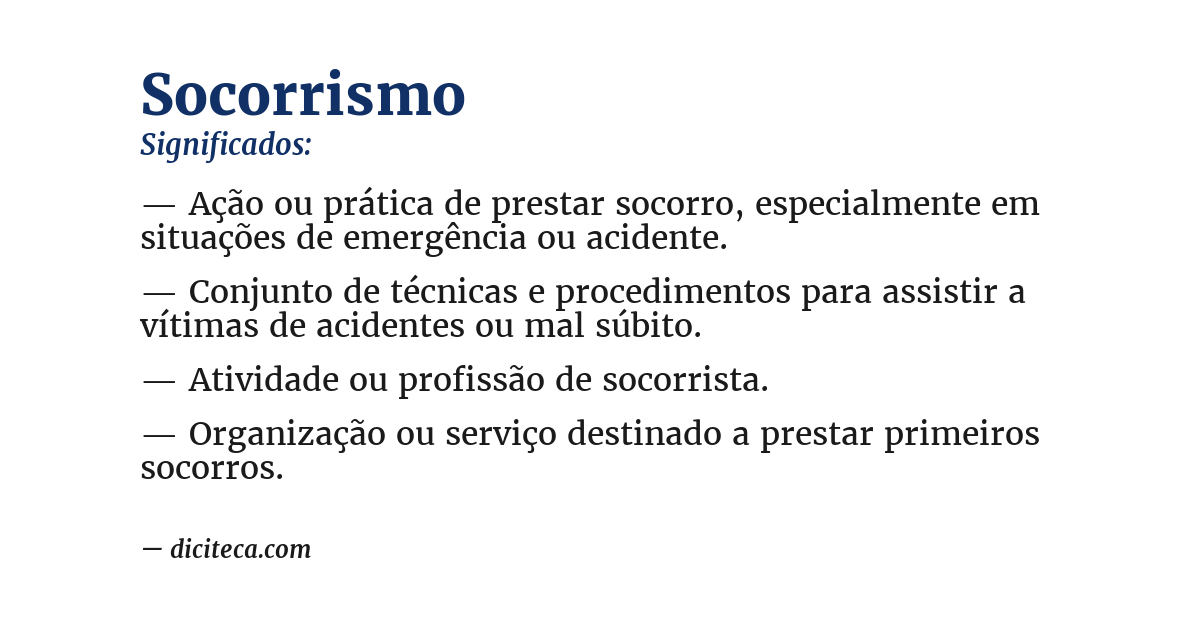 Significado de socorrismo