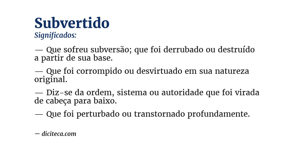 Significado de subvertido