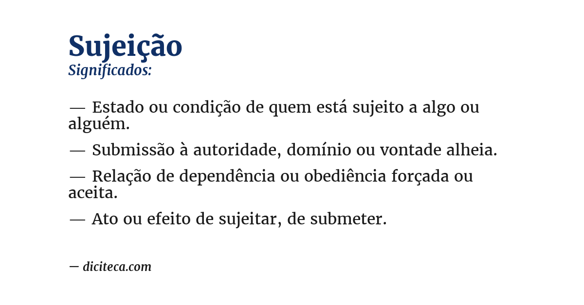 Significado de sujeição