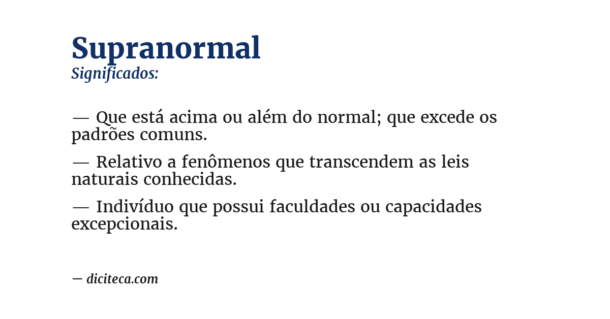 Significado de supranormal