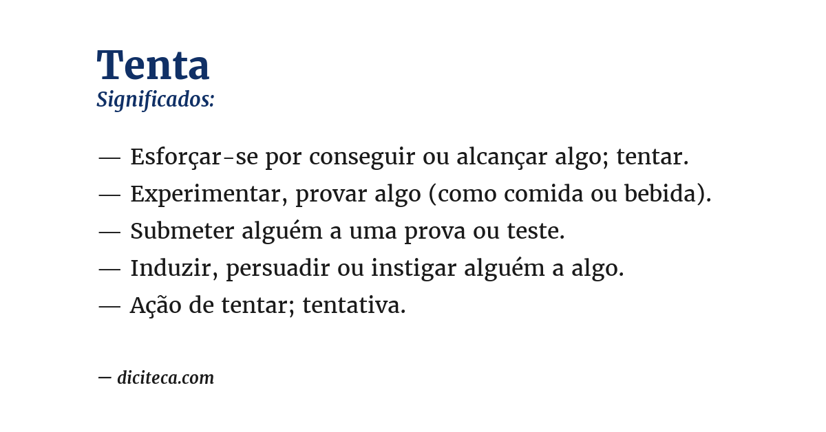 Significado de tenta