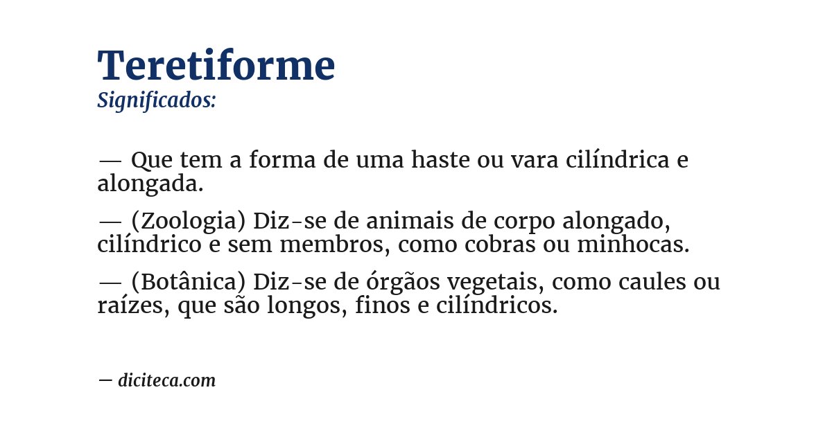 Significado de teretiforme