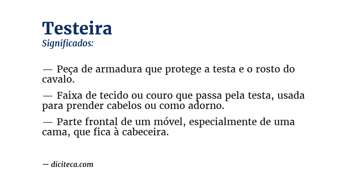 Significado de testeira